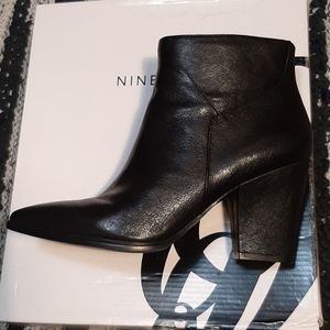 Nine West Black Leather Booties